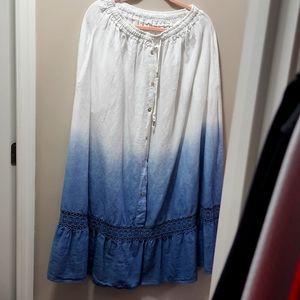 Linen skirt combined in two colors.  Can be used from S to Xl